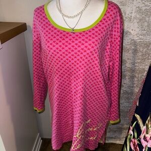 Vintage Victoria's Secret Pink Tunic with Green Trim